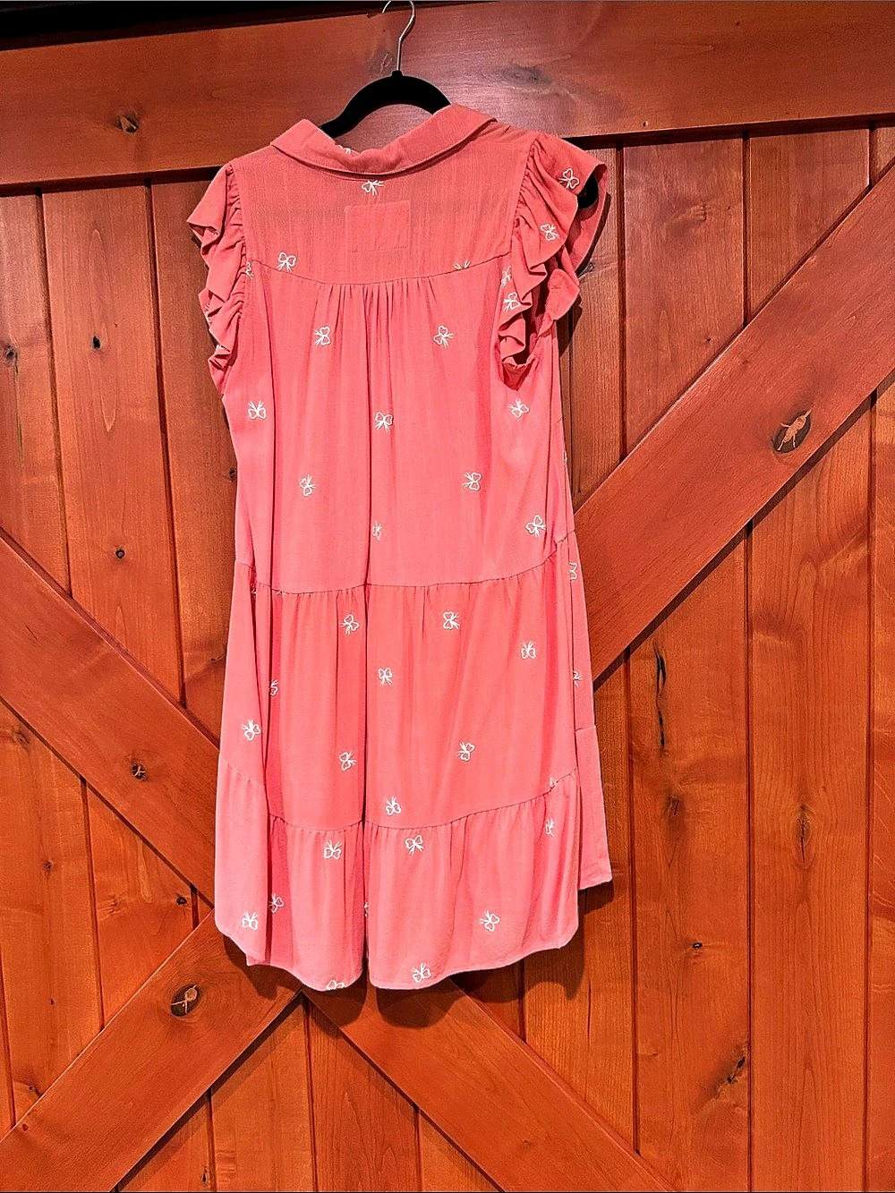 Umgee Pink Floral Ruffle Sleeve Dress - Picture 2 of 2